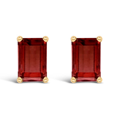 14K White Gold 6x4MM Emerald Shaped Amethyst Solitaire Stud Earrings Bids.com