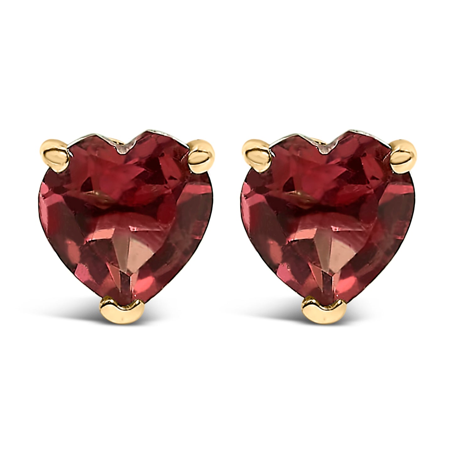 14K White Gold 5MM Heart Cut Purple Amethyst Solitaire Stud Earrings Bids.com