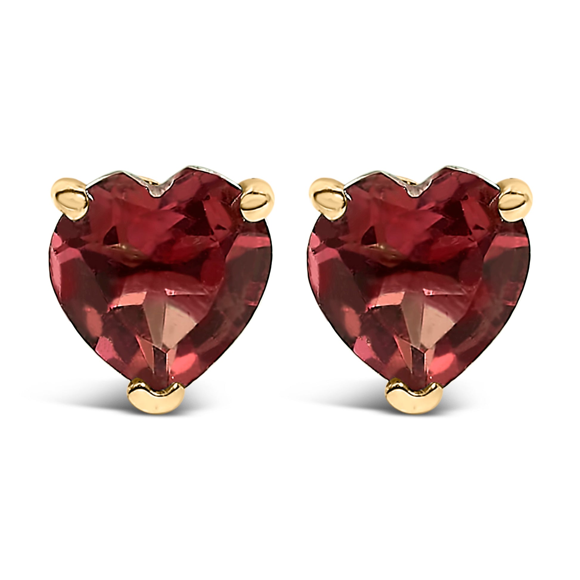 14K White Gold 5MM Heart Cut Purple Amethyst Solitaire Stud Earrings Bids.com