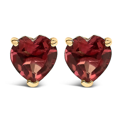 14K White Gold 5MM Heart Cut Purple Amethyst Solitaire Stud Earrings Bids.com