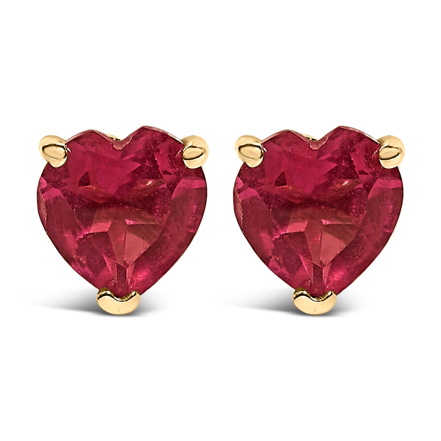 14K White Gold 5MM Heart Cut Purple Amethyst Solitaire Stud Earrings Bids.com