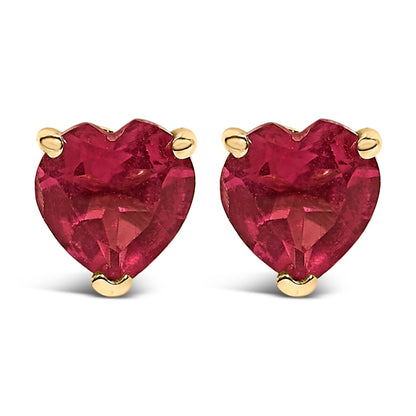 14K White Gold 5MM Heart Cut Purple Amethyst Solitaire Stud Earrings Bids.com