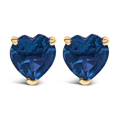 14K White Gold 5MM Heart Cut Purple Amethyst Solitaire Stud Earrings Bids.com