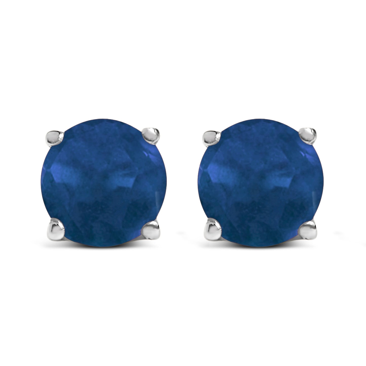 14K White Gold 5X5MM Round Purple Amethyst Solitaire Stud Earrings Bids.com