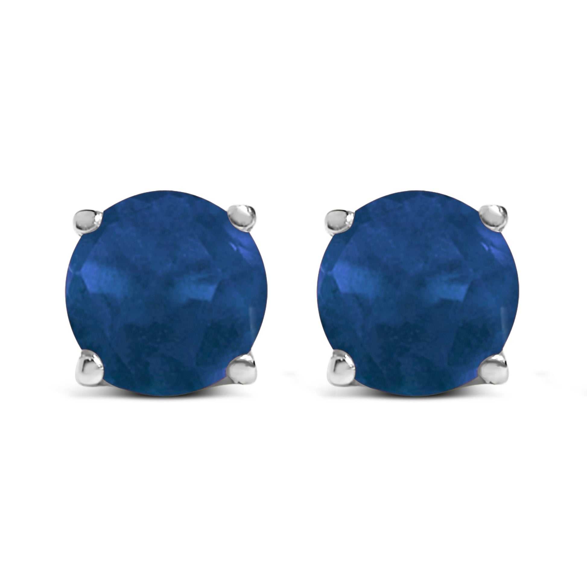 14K White Gold 5X5MM Round Purple Amethyst Solitaire Stud Earrings Bids.com
