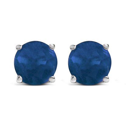 14K White Gold 5X5MM Round Purple Amethyst Solitaire Stud Earrings Bids.com