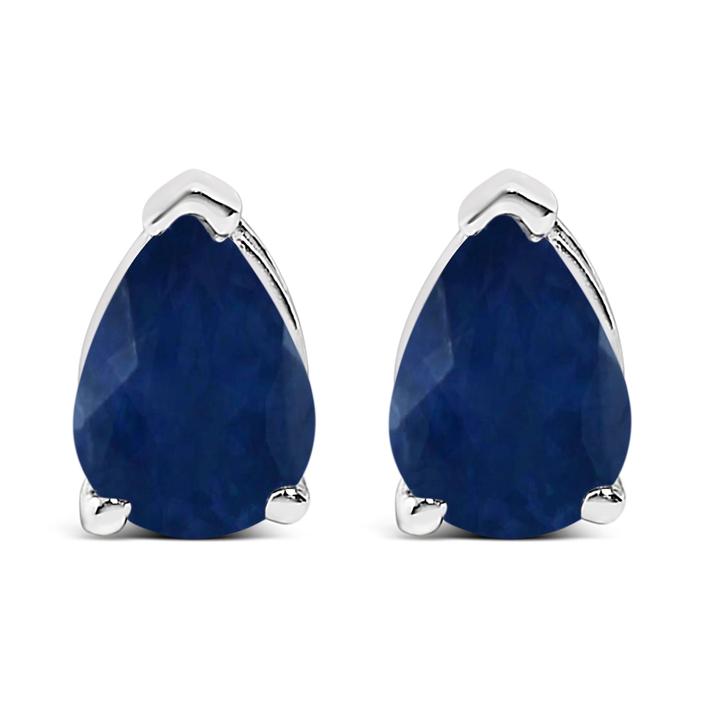 14K White Gold 6x4MM Pear Shaped Purple Amethyst Solitaire Stud Earrings Bids.com