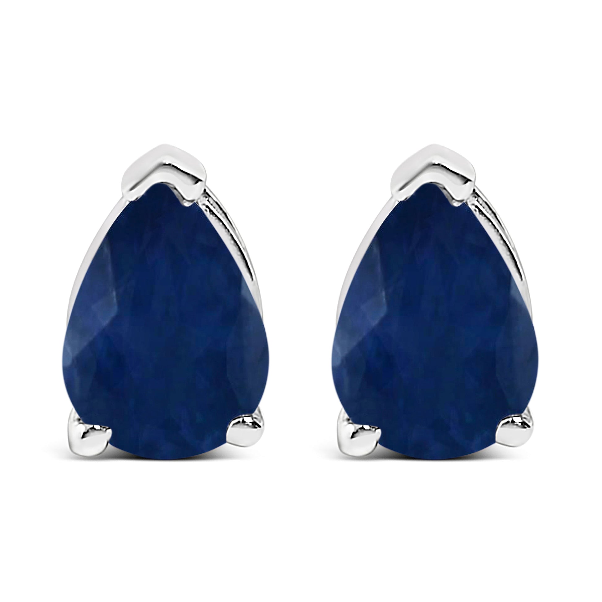 14K White Gold 6x4MM Pear Shaped Purple Amethyst Solitaire Stud Earrings Bids.com