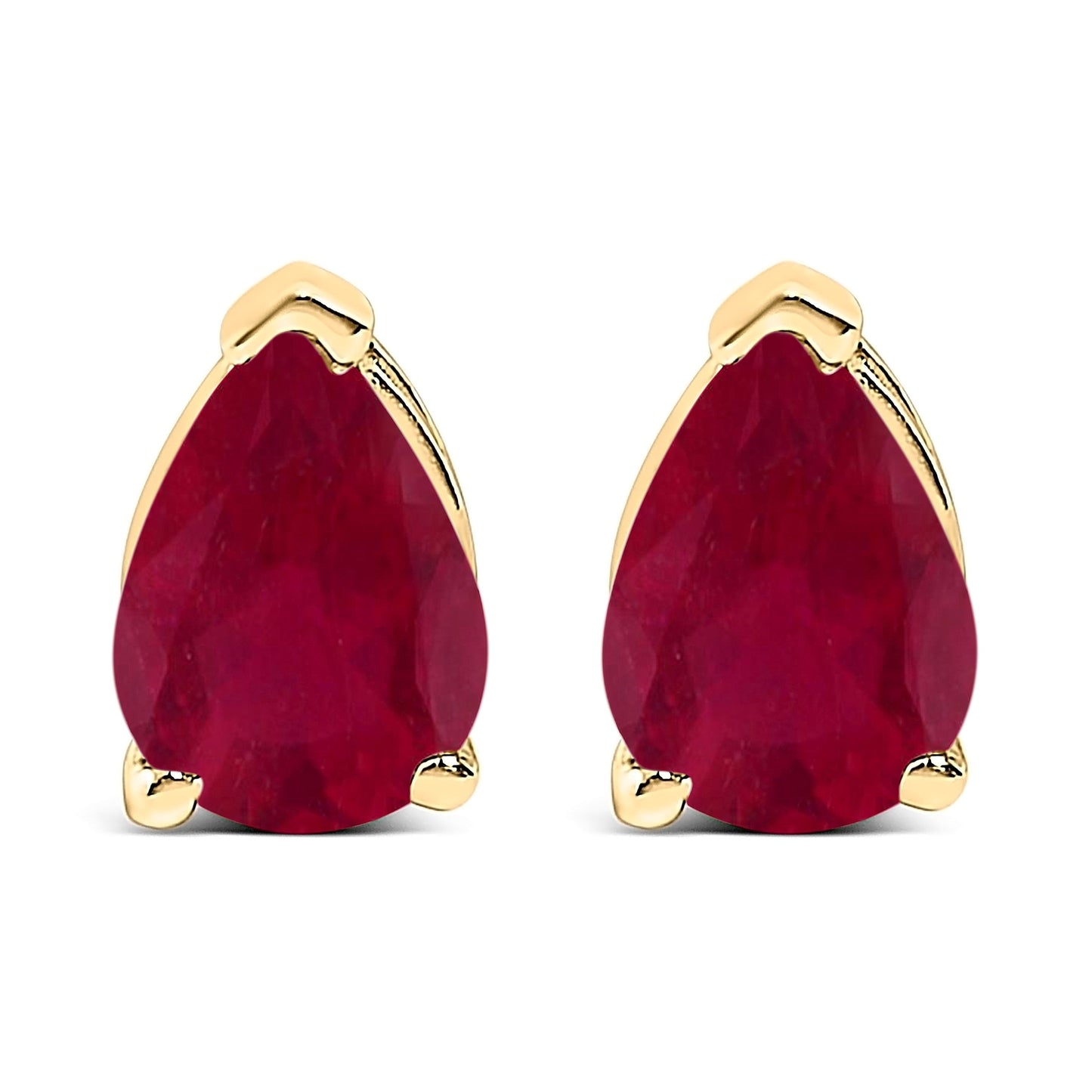 14K White Gold 6x4MM Pear Shaped Purple Amethyst Solitaire Stud Earrings Bids.com