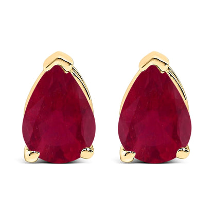 14K White Gold 6x4MM Pear Shaped Purple Amethyst Solitaire Stud Earrings Bids.com