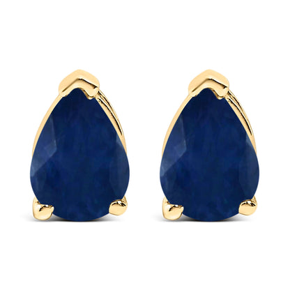 14K White Gold 6x4MM Pear Shaped Purple Amethyst Solitaire Stud Earrings Bids.com
