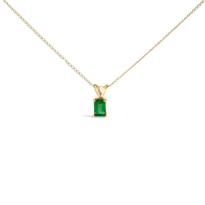 14K White Gold 6x4MM Emerald Cut Purple Amethyst Solitaire Pendant Necklace Bids.com