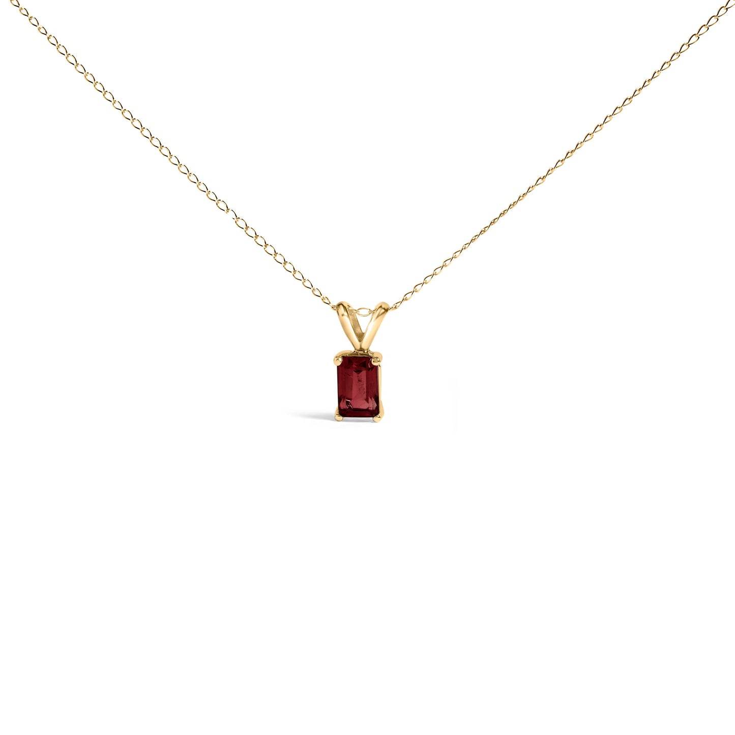 14K White Gold 6x4MM Emerald Cut Purple Amethyst Solitaire Pendant Necklace Bids.com