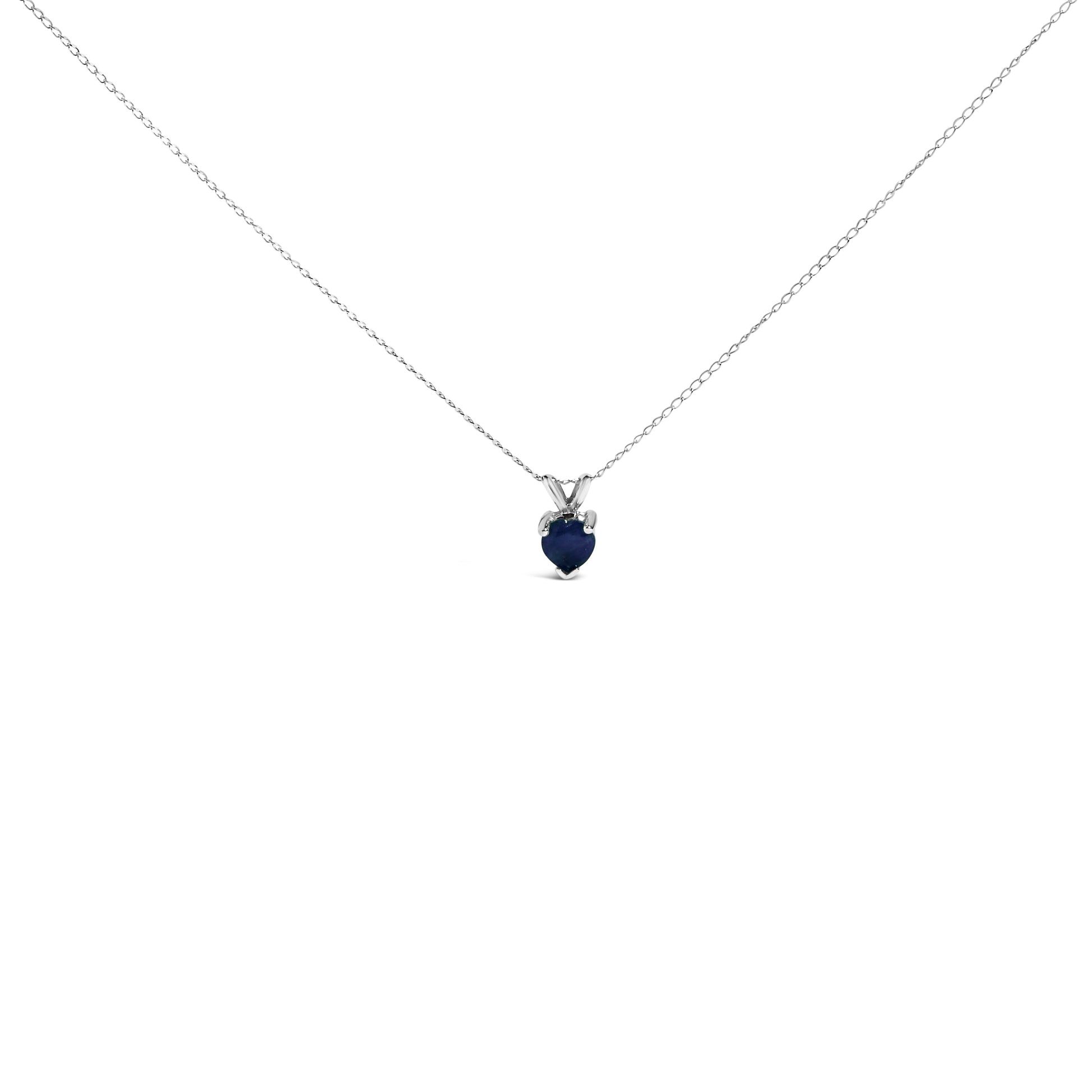 14K White Gold 5X5 MM Heart Shaped Purple Amethyst Solitaire Pendant Necklace Bids.com