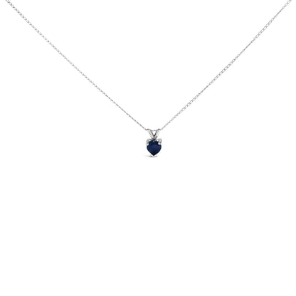 14K White Gold 5X5 MM Heart Shaped Purple Amethyst Solitaire Pendant Necklace Bids.com