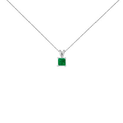 14K White Gold 5x5 MM Square Shaped Purple Amethyst Solitaire Pendant Necklace Bids.com