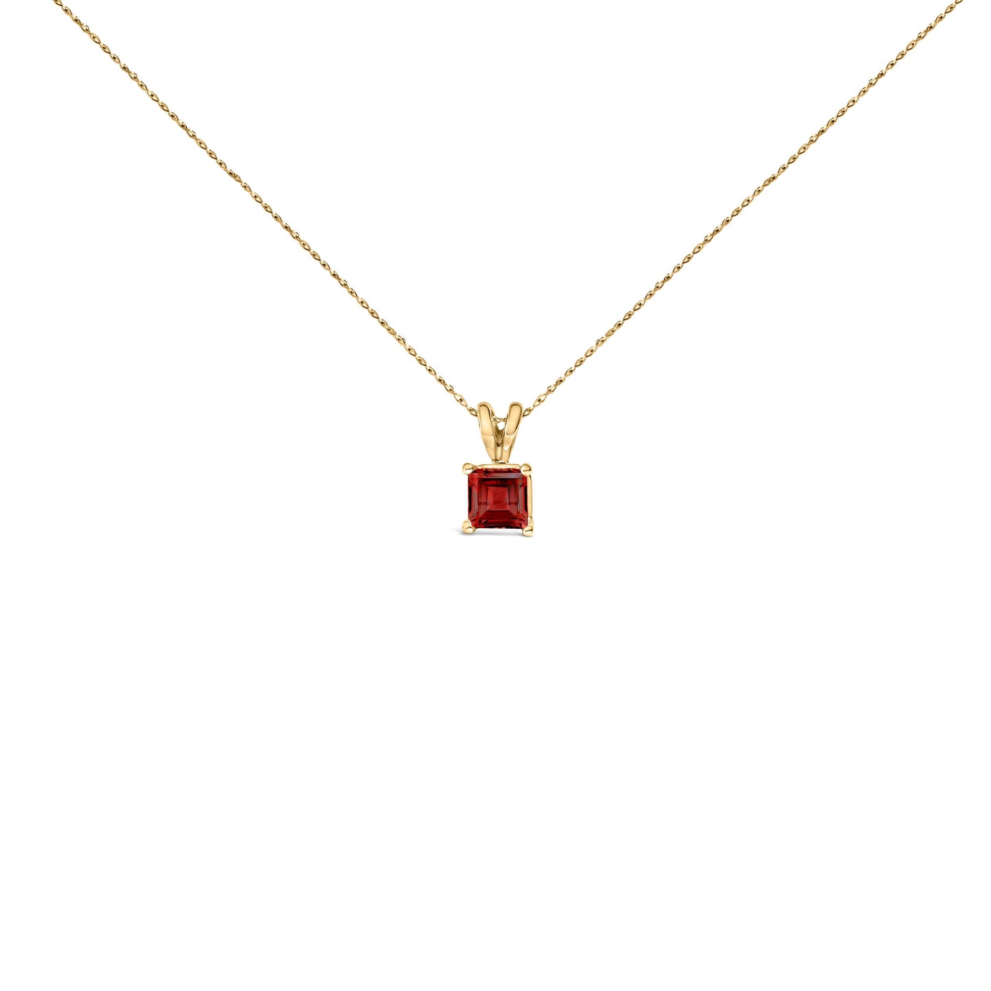 14K White Gold 5x5 MM Square Shaped Purple Amethyst Solitaire Pendant Necklace Bids.com
