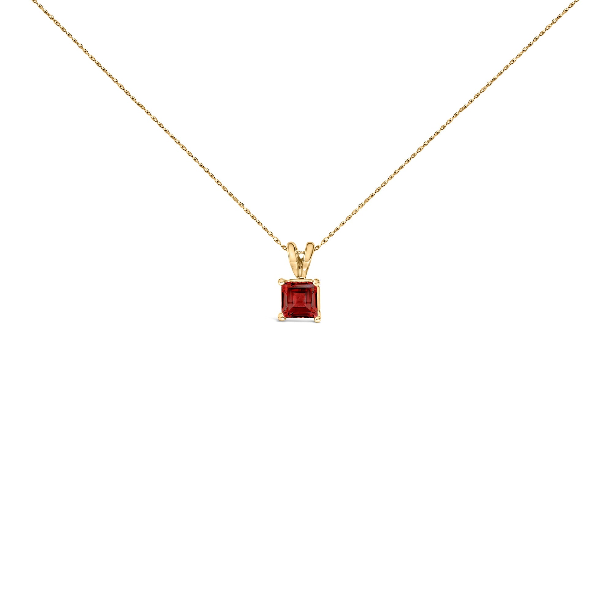 14K White Gold 5x5 MM Square Shaped Purple Amethyst Solitaire Pendant Necklace Bids.com