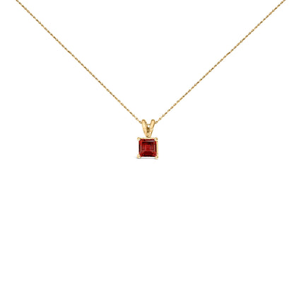 14K White Gold 5x5 MM Square Shaped Purple Amethyst Solitaire Pendant Necklace Bids.com