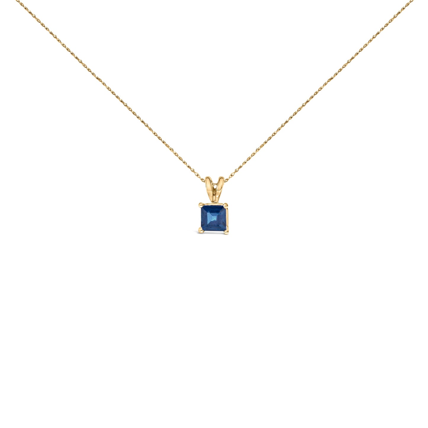 14K White Gold 5x5 MM Square Shaped Purple Amethyst Solitaire Pendant Necklace Bids.com