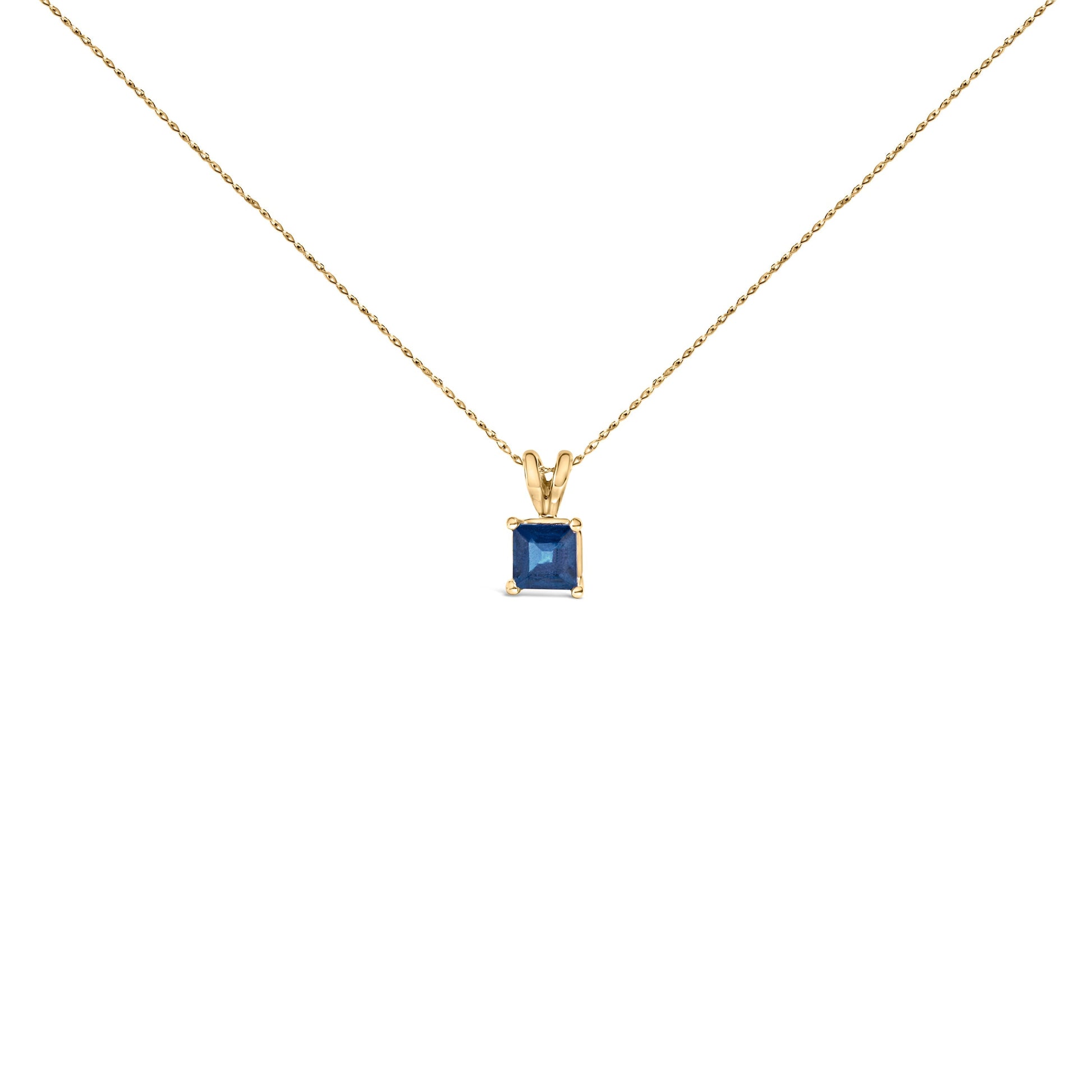14K White Gold 5x5 MM Square Shaped Purple Amethyst Solitaire Pendant Necklace Bids.com