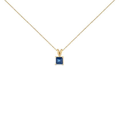 14K White Gold 5x5 MM Square Shaped Purple Amethyst Solitaire Pendant Necklace Bids.com