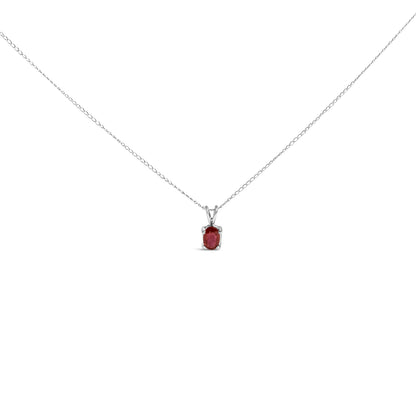 14K White Gold 6x4MM Oval Shaped Purple Amethyst Solitaire Pendant Necklace Bids.com