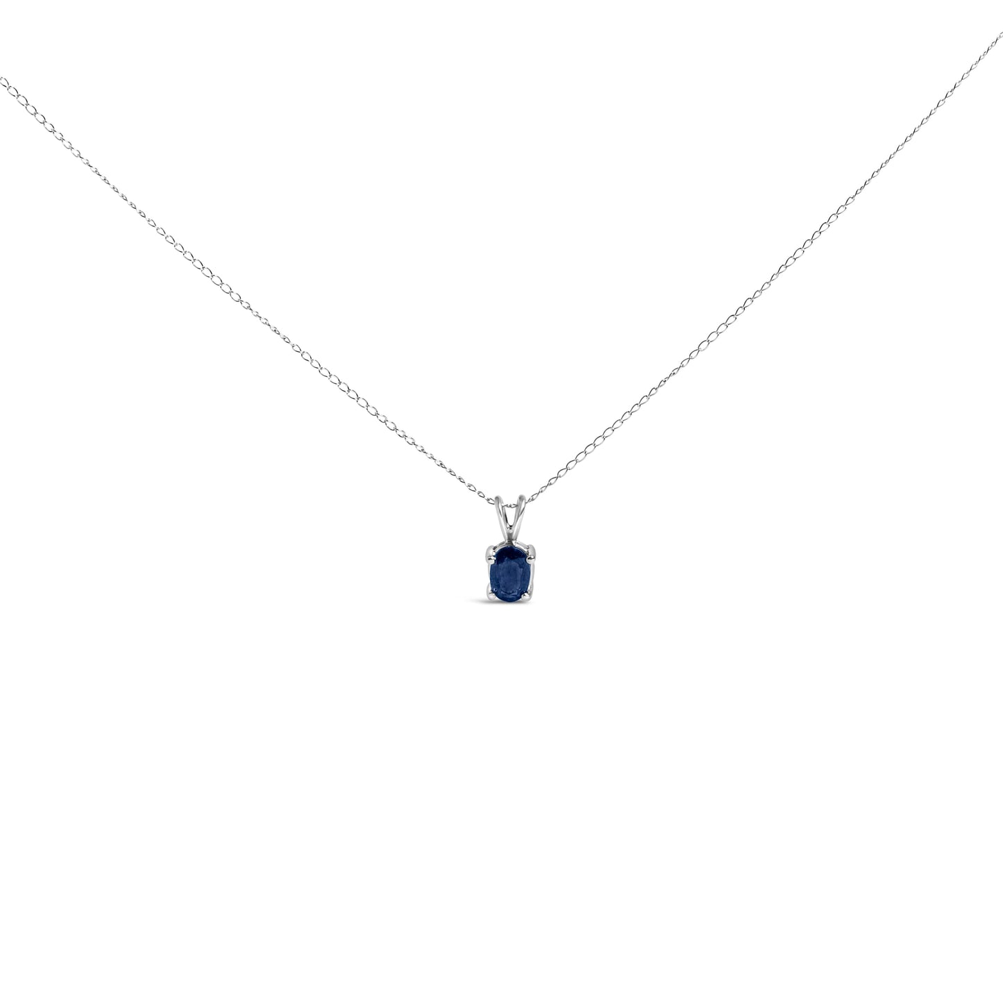 14K White Gold 6x4MM Oval Shaped Purple Amethyst Solitaire Pendant Necklace Bids.com