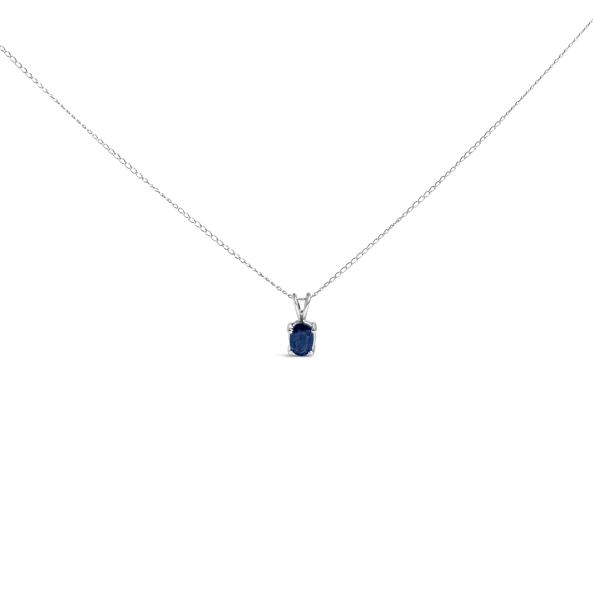 14K White Gold 6x4MM Oval Shaped Purple Amethyst Solitaire Pendant Necklace Bids.com