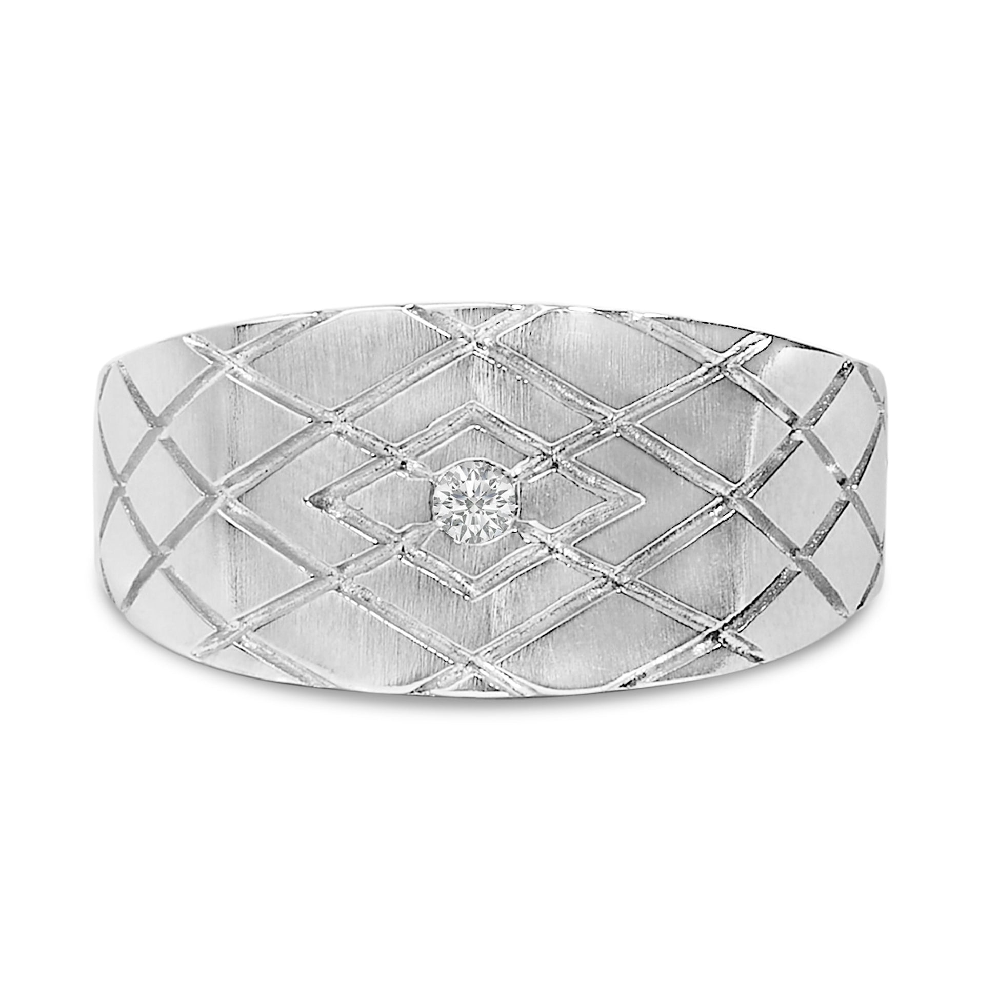 Sterling Silver Diamond Accent Geometric Band Ring Bids.com