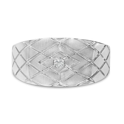 Sterling Silver Diamond Accent Geometric Band Ring Bids.com
