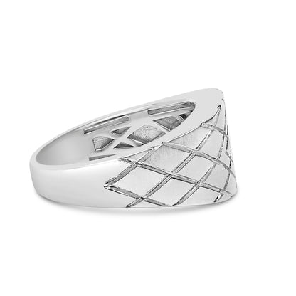 Sterling Silver Diamond Accent Geometric Band Ring Bids.com