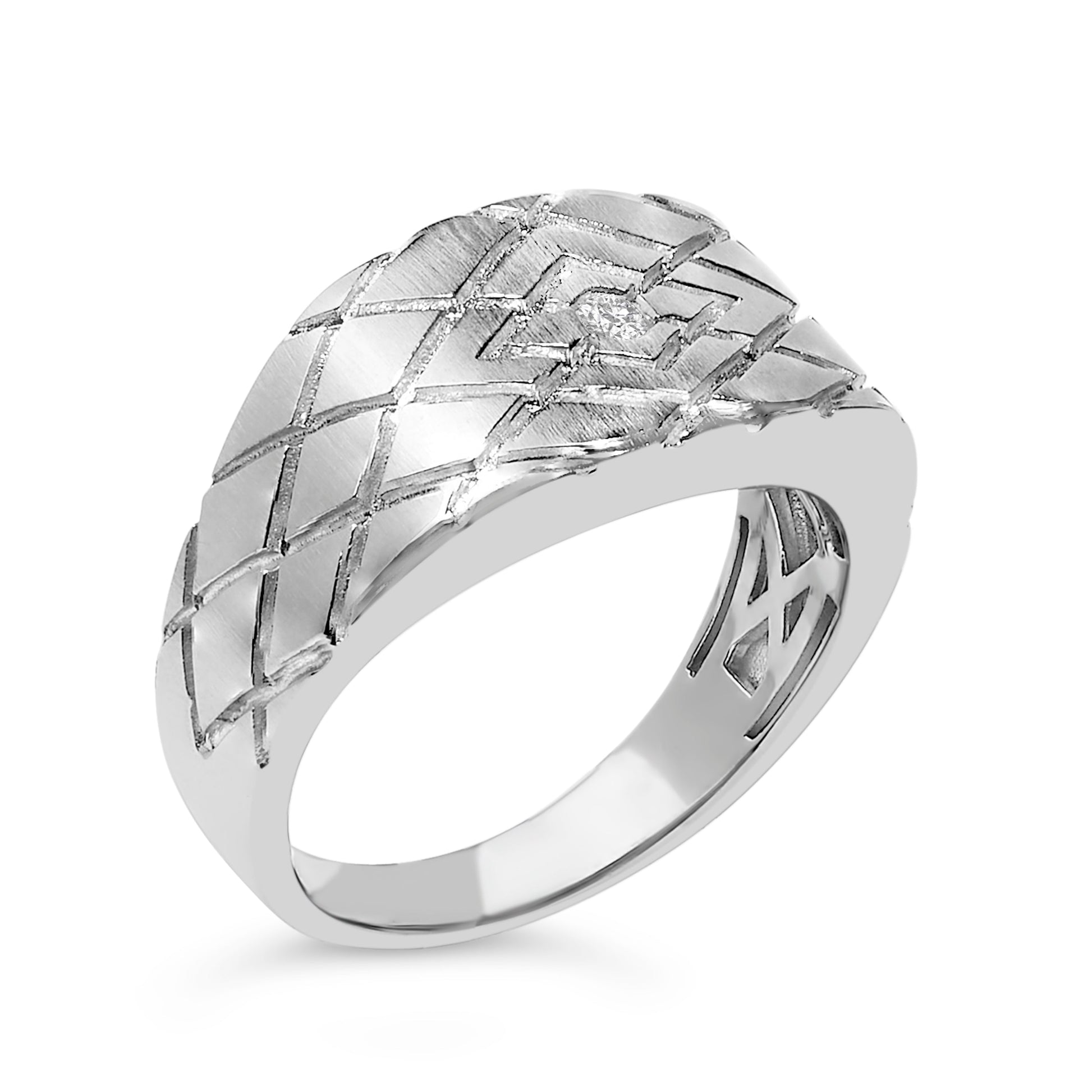 Sterling Silver Diamond Accent Geometric Band Ring Bids.com