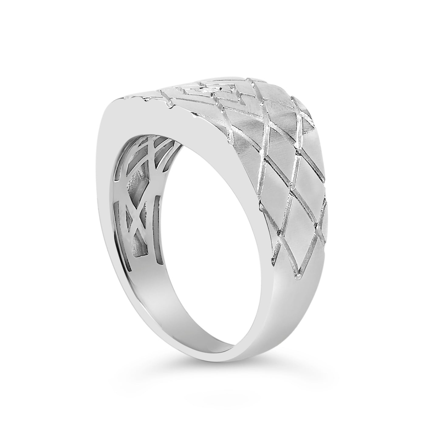 Sterling Silver Diamond Accent Geometric Band Ring Bids.com