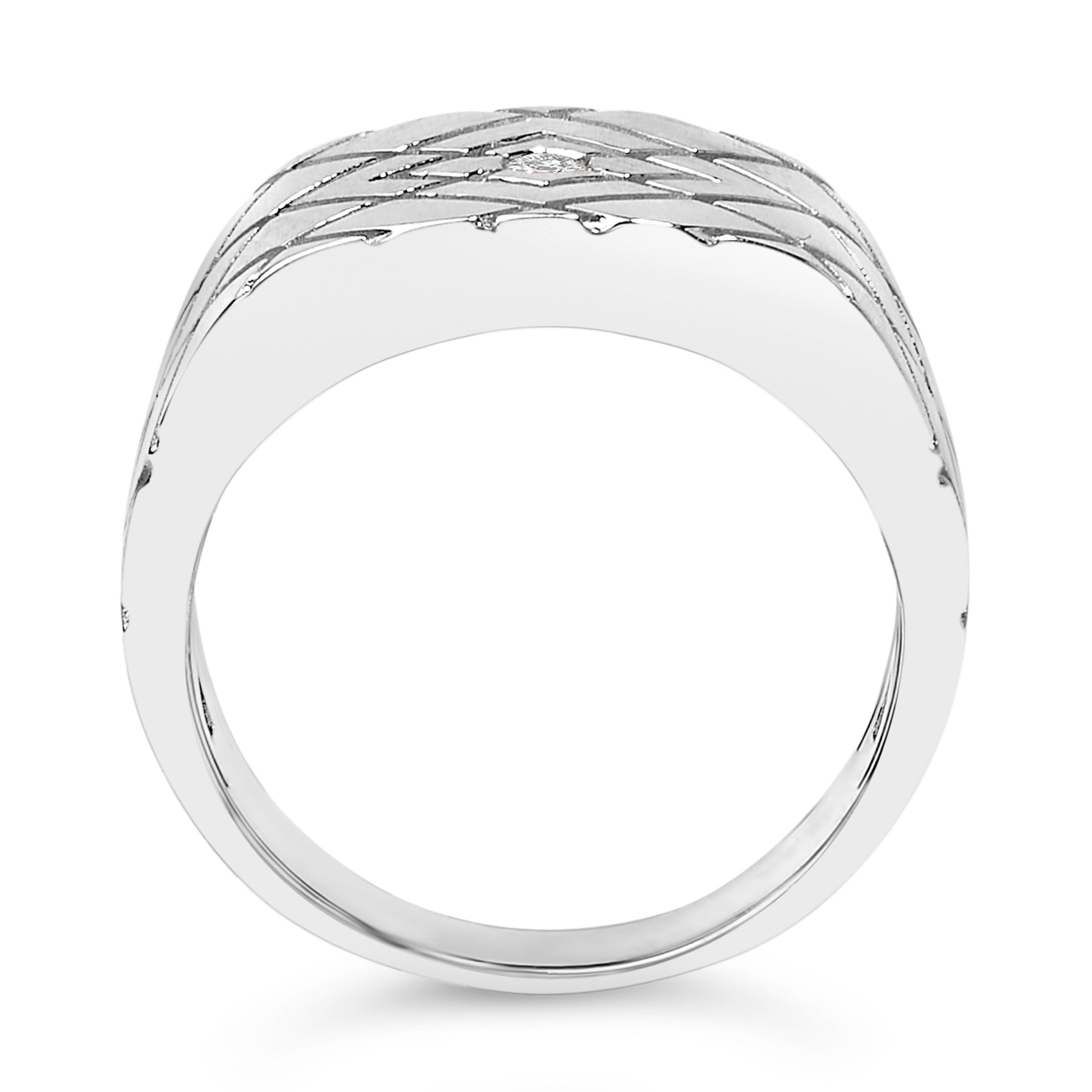 Sterling Silver Diamond Accent Geometric Band Ring Bids.com