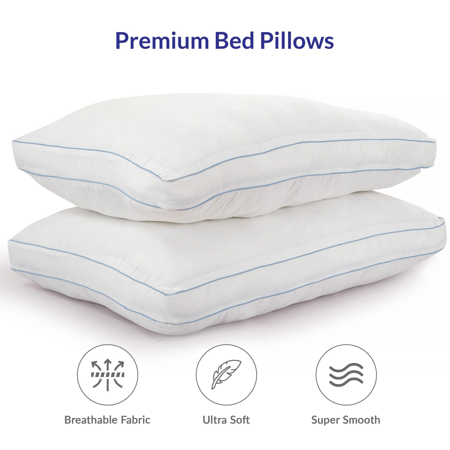 2-Pack: Royale Linens  Gusseted Pillows Soft Hotel Quality DailySale