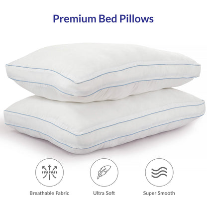 2-Pack: Royale Linens  Gusseted Pillows Soft Hotel Quality DailySale
