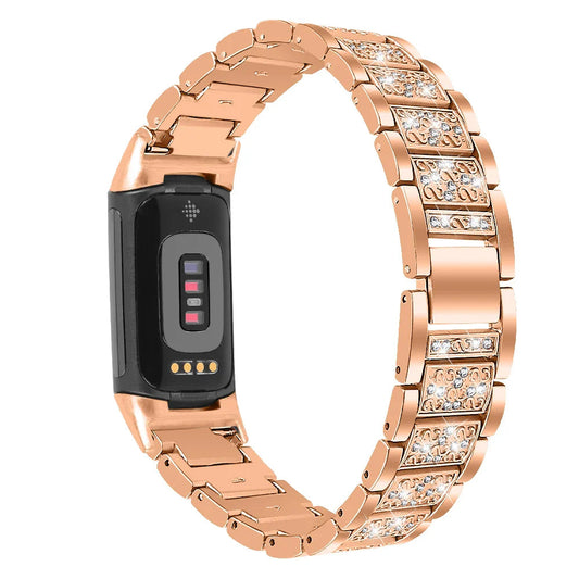 Fitbit Charge 6, 5, 4, 3 Metal Band Luxury Rhinestone Strap BandsCo Straps
