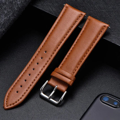 COROS Calfskin Leather Watch Band - Soft Wrist Strap with Silver Buckle BandsCo Straps