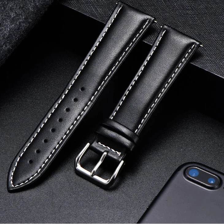 Motorola Moto Watch Band, Soft Calfskin Leather Strap, Steel Buckle BandsCo Straps