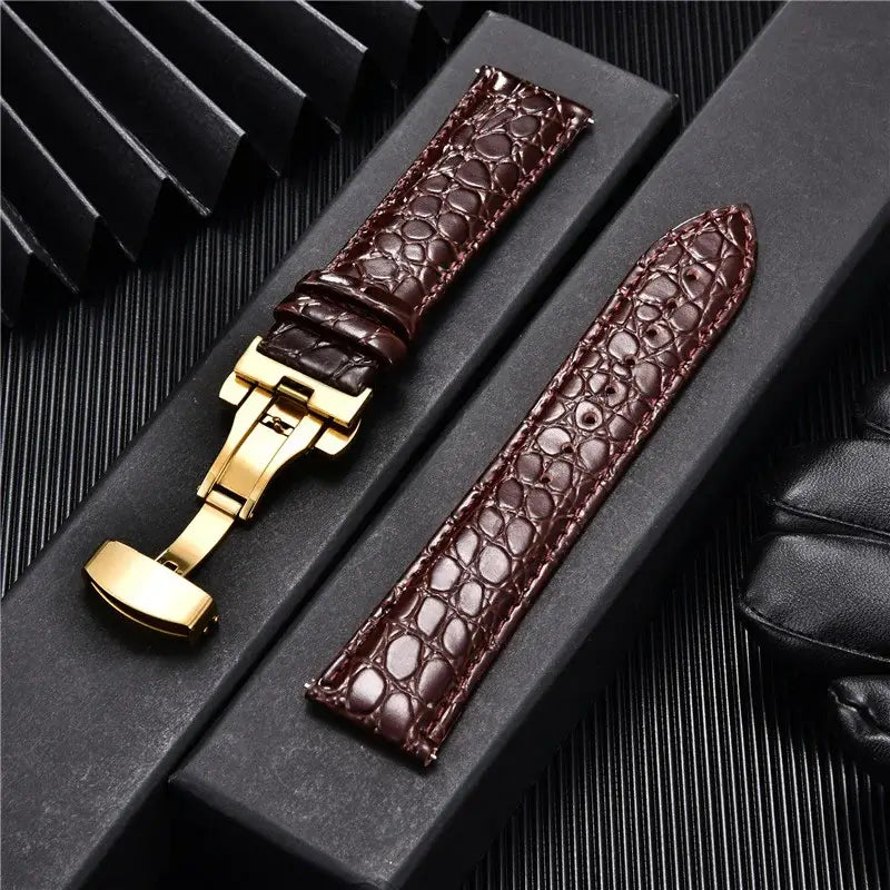 Suunto Genuine Leather Band - Crocodile Pattern Classic BandsCo Straps