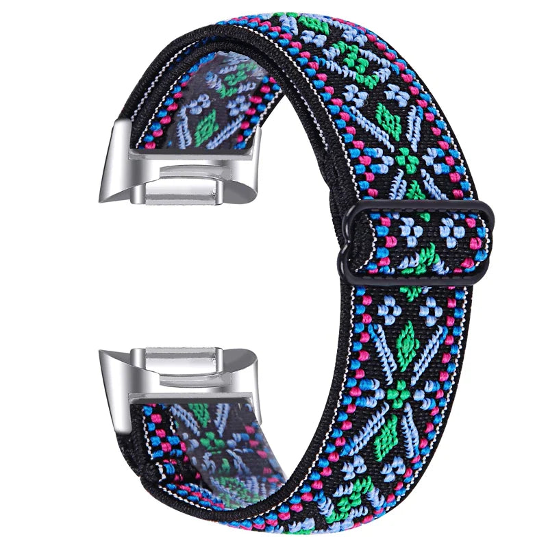 Fitbit Charge 6 5 Nylon Strap - Elastic Sport Fabric Design BandsCo Straps