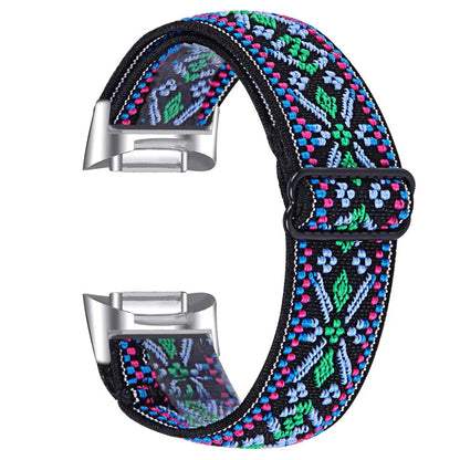 Fitbit Charge 6 5 Nylon Strap - Elastic Sport Fabric Design BandsCo Straps