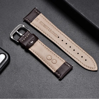 COROS Calfskin Leather Watch Band - Soft Wrist Strap with Silver Buckle BandsCo Straps