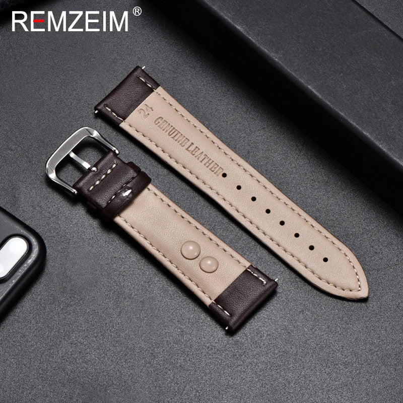 Polar Leather Watch Band For Smartwatch Calfskin Replacement Strap Buckle BandsCo Straps