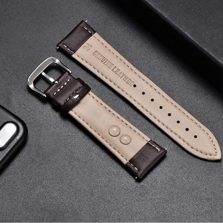 Motorola Moto Watch Band, Soft Calfskin Leather Strap, Steel Buckle BandsCo Straps
