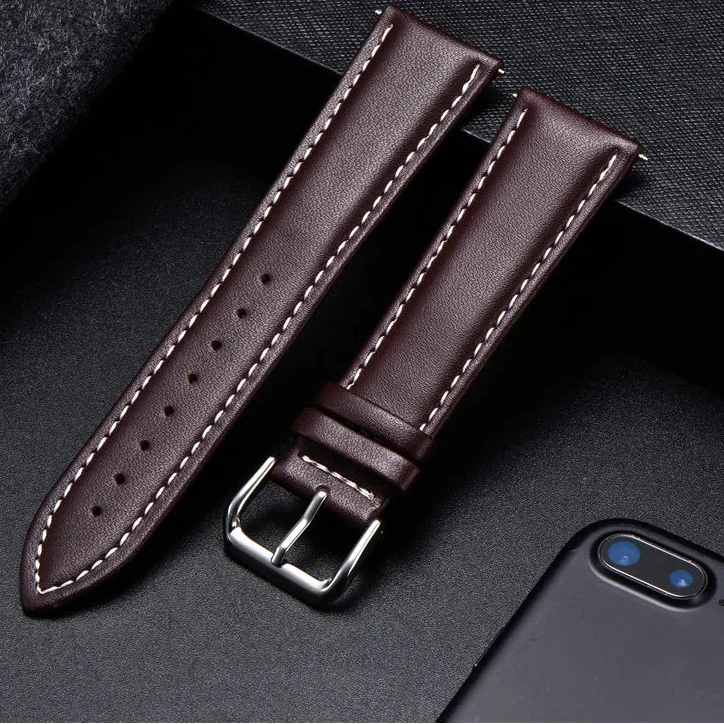 Motorola Moto Watch Band, Soft Calfskin Leather Strap, Steel Buckle BandsCo Straps
