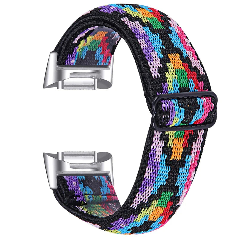 Fitbit Charge 6 5 Nylon Strap - Elastic Sport Fabric Design BandsCo Straps