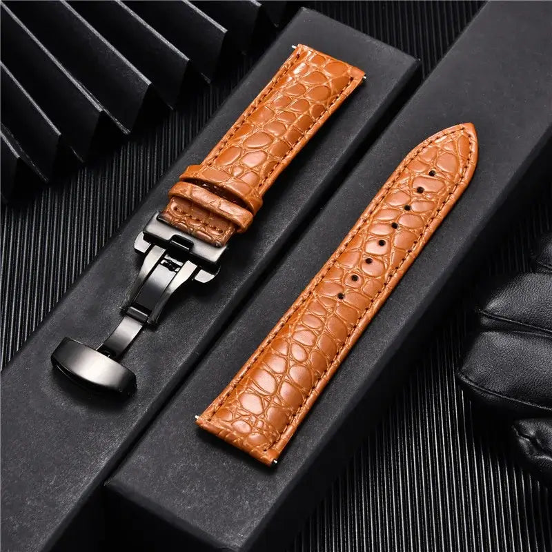 Samsung Galaxy Watch Crocodile Leather Band BandsCo Straps