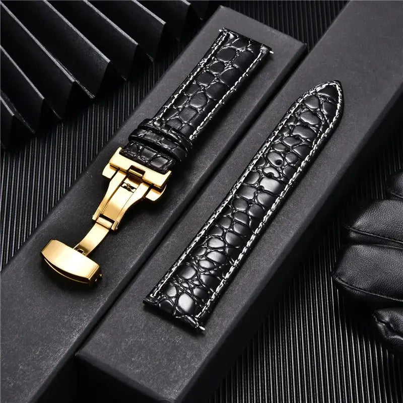 Suunto Genuine Leather Band - Crocodile Pattern Classic BandsCo Straps